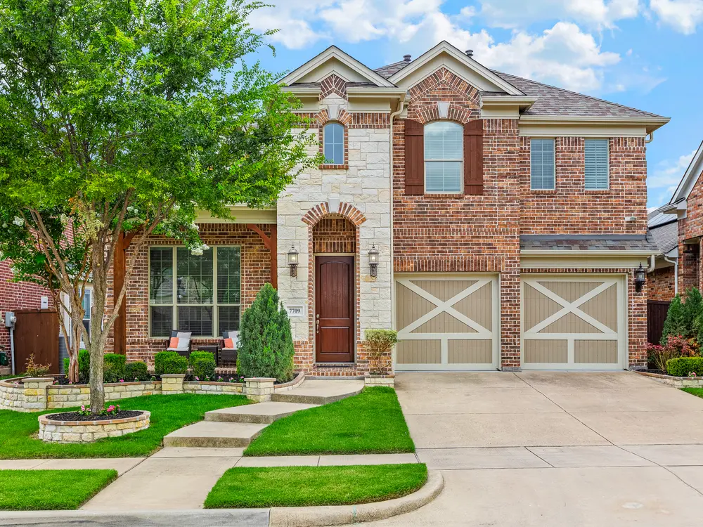 Brick and stone front elevation